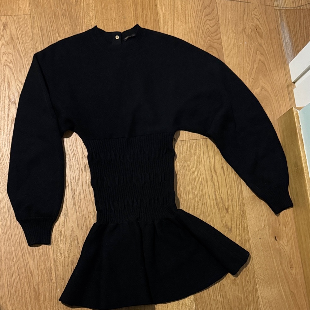 MAJE- Elegant Black Women's knit Dress